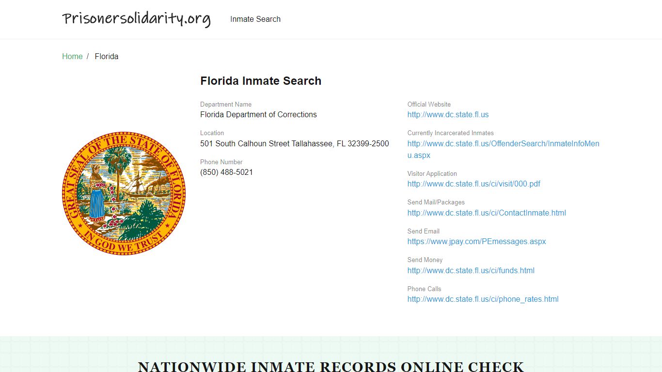 Florida Inmate Search – Florida Department of Corrections Offender Lookup